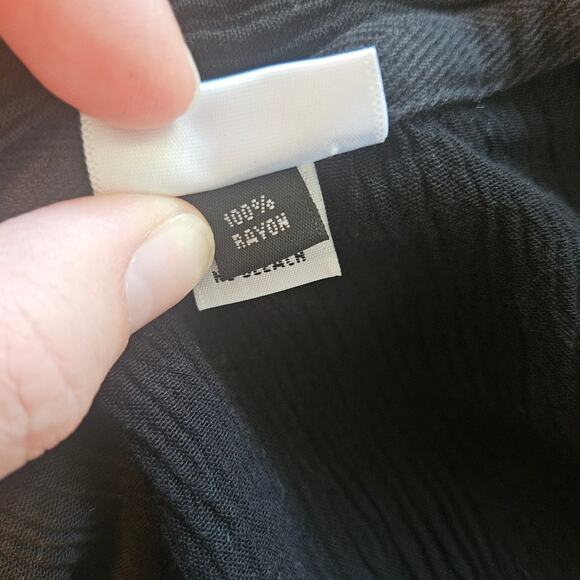 Artists & Revolutionaries Black Boxy V-Neck Long Sleeve One Size Minimalist - Picture 3 of 6